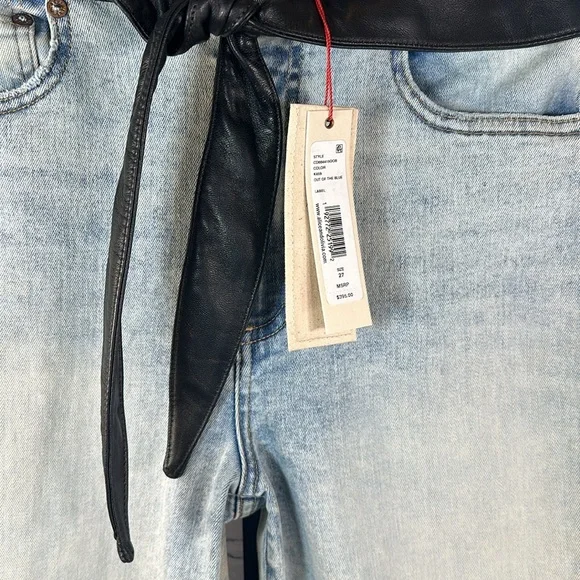 👖 Alice + Olivia Cropped Jeans w/ Leather Trim BeltSize 27 NWT